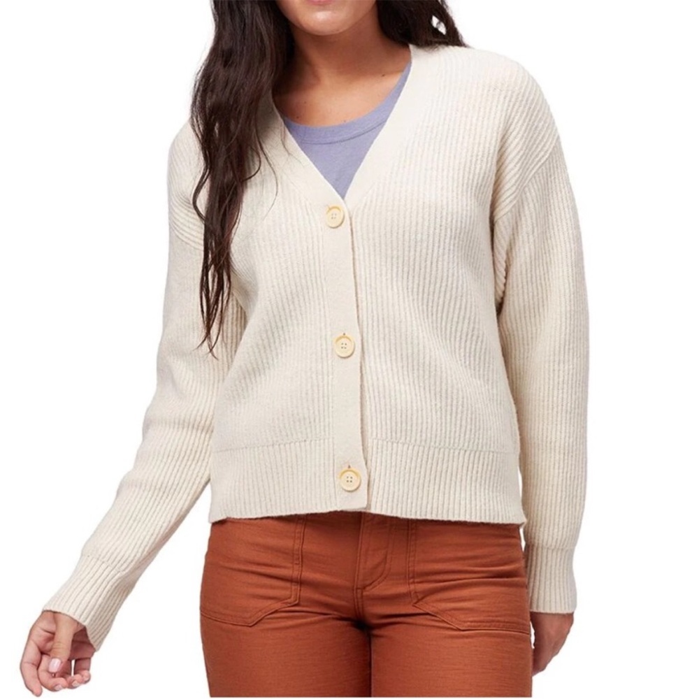 Patagonia Recycled Wool Cardigan in Dyno White- Size Large